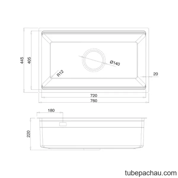 Chậu rửa bát 1 hố Kluger KWU8161FS-S76