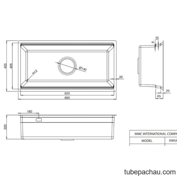 Chậu rửa bát 1 hố Kluger KWU8161FS-S86