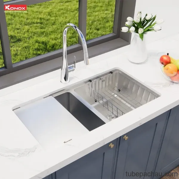 Chậu rửa bát chống xước Konox KN8646DU Dekor