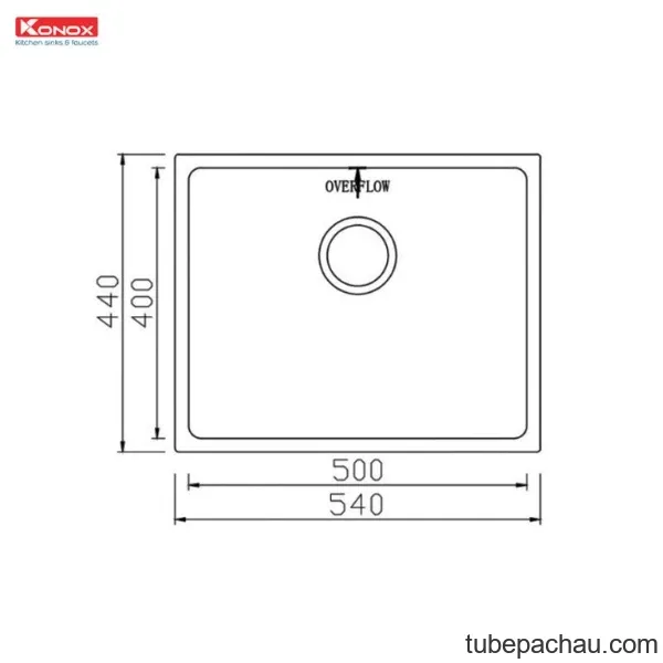 Chậu rửa bát chống xước Konox Workstation Sink – Undermount Sink KN5444SU Dekor