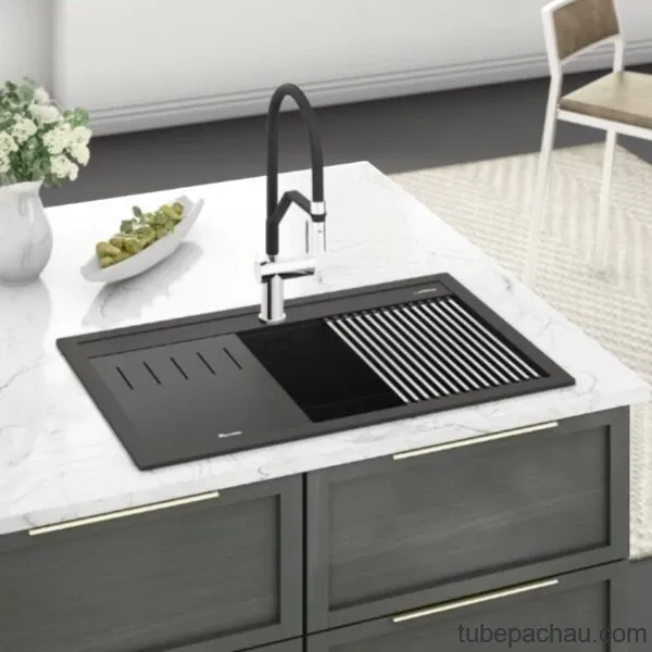 Chậu rửa bát đá 1 hố Konox Terra 790S Black