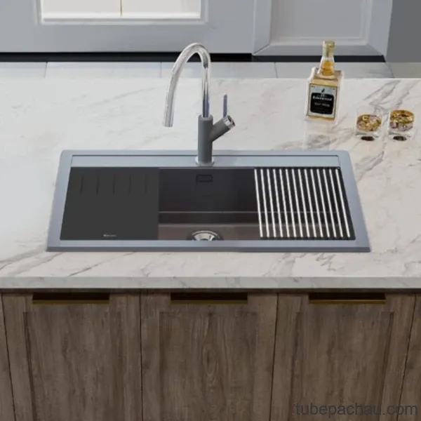 Chậu rửa bát đá 1 hố Konox Terra 790S Grey