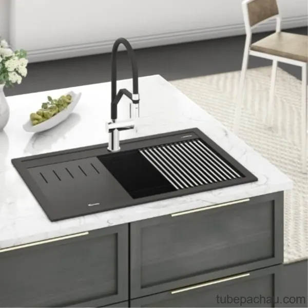 Chậu rửa bát đá 1 hố Konox Terra 860S Black