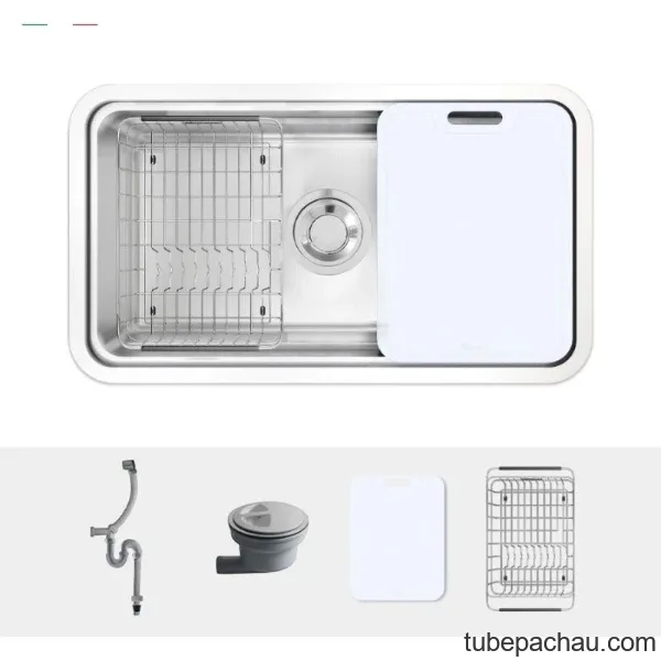 Chậu rửa bát inox 1 hố Konox KN8347SU Dekor