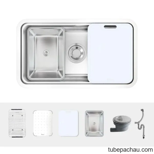 Chậu rửa bát inox 1 hố Konox KN8347SU Dekor Basic