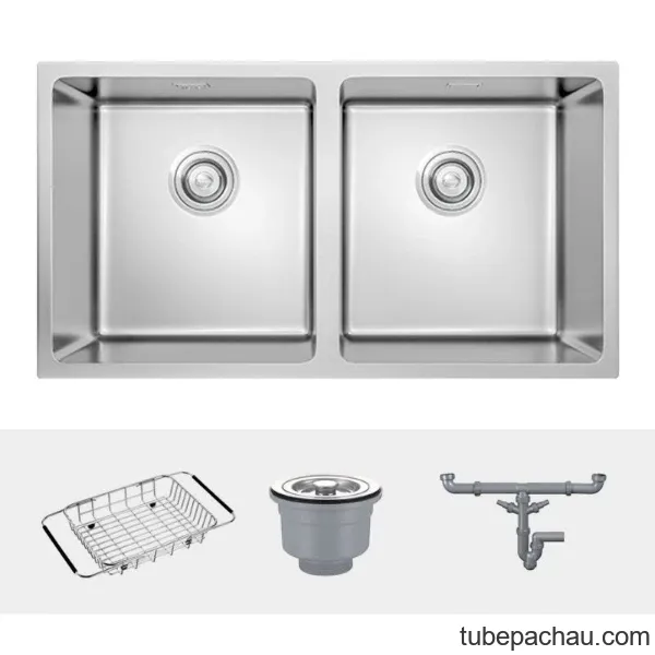 Chậu rửa bát inox 2 hố Konox Cube 7544DU