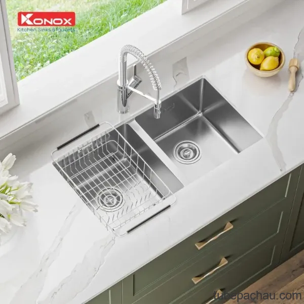 Chậu rửa bát inox 2 hố Konox Cube 7544DU