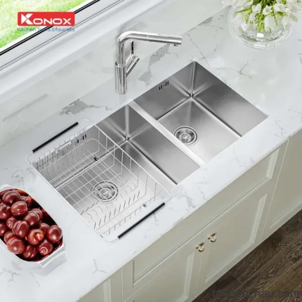 Chậu rửa bát inox 2 hố Konox Cube 8144DU