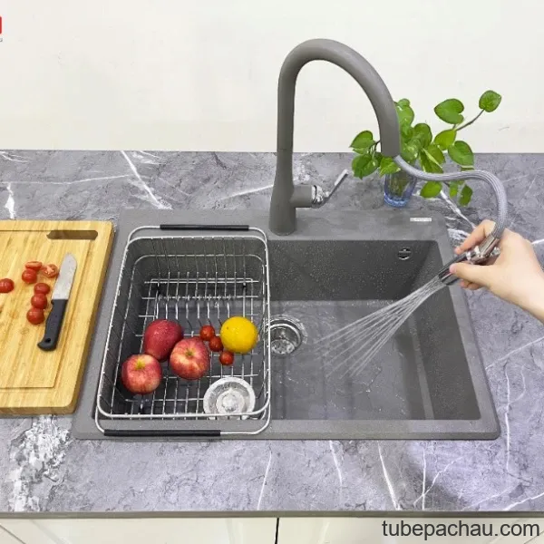 Chậu rửa bát Konox Granite Ruvita 680 Grey
