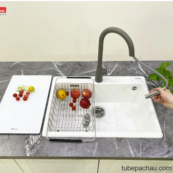 Chậu rửa bát Konox Granite Ruvita 680 Silver