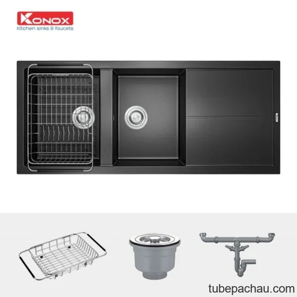 Chậu rửa bát Konox Granite Sink Livello Smart 1160 - Black