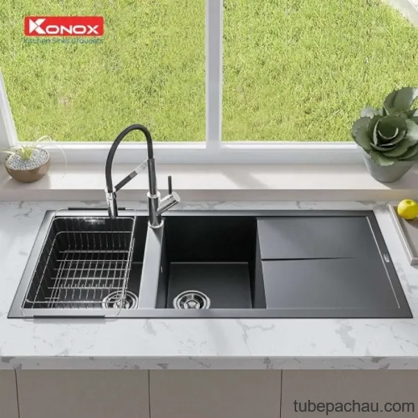 Chậu rửa bát Konox Granite Sink Livello Smart 1160 - Black