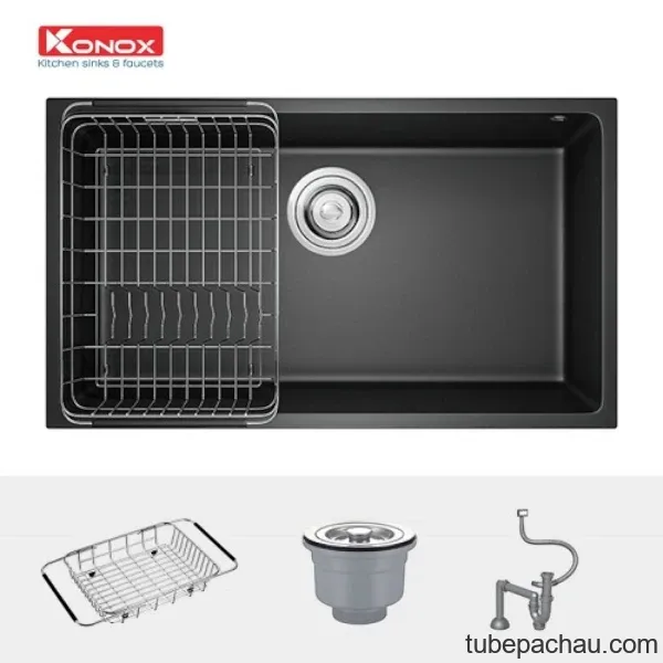 Chậu rửa bát Konox Granite Sink Naros 760S - Black