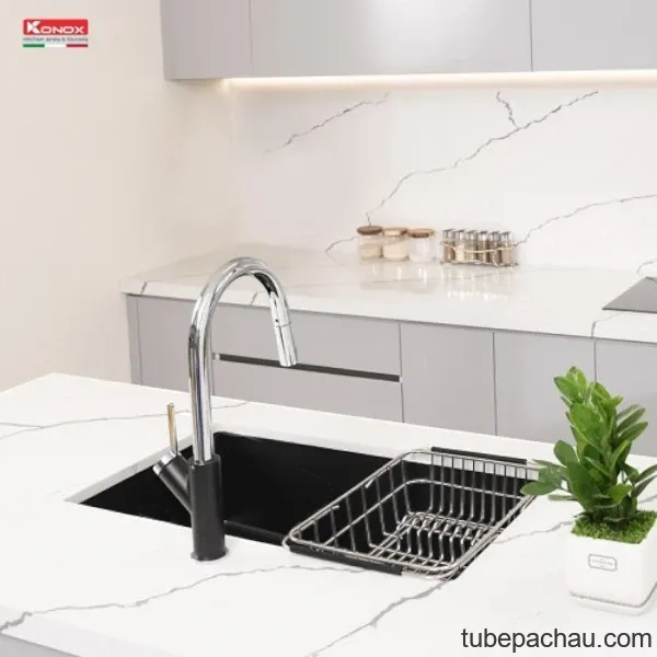 Chậu rửa bát Konox Granite Sink Naros 760S - Black