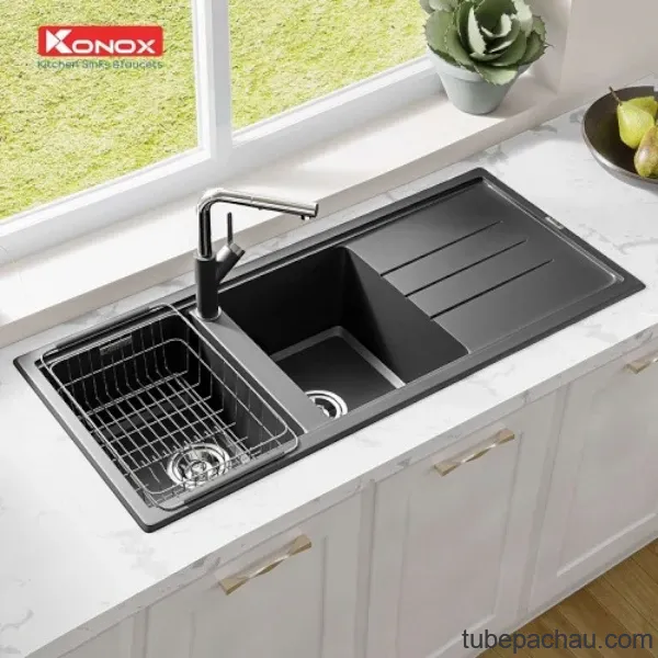Chậu rửa bát Konox Granite Sink Phoenix 1160 - Black