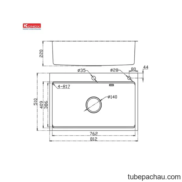 Chậu rửa bát Konox KN8151TS Dekor Basic
