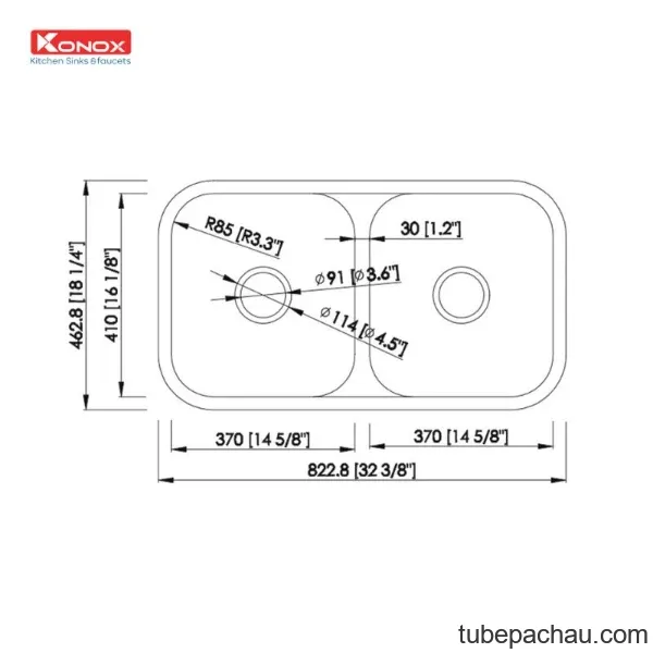 Chậu rửa bát Konox KN8246DUA