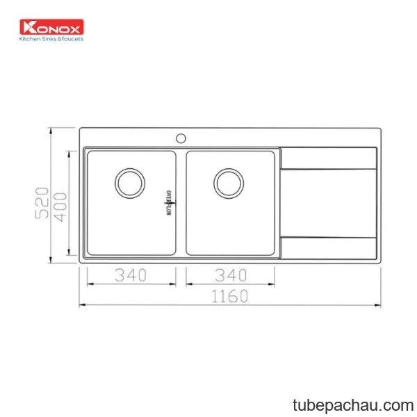 Chậu rửa bát Konox Unico 11652