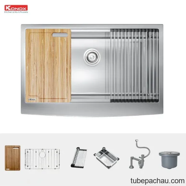 Chậu rửa bát Konox Workstation - Apron Sink KN8051AS Curve