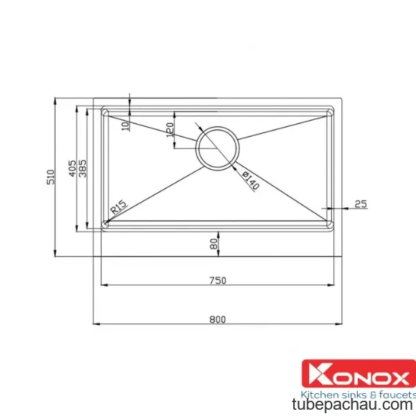Chậu rửa bát Konox Workstation - Apron Sink KN8051AS Retta