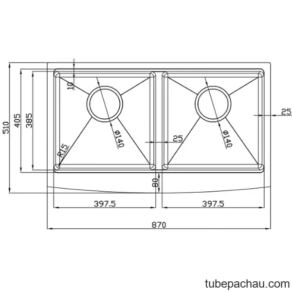 Chậu rửa bát Konox Workstation - Apron Sink KN8751DA Curve