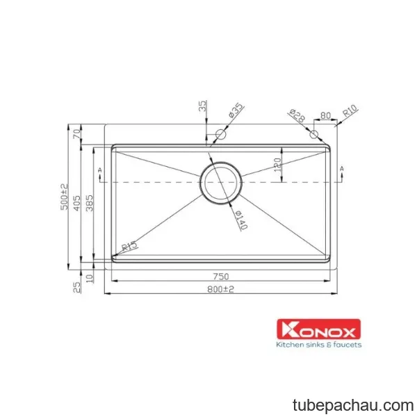 Chậu rửa bát Konox Workstation - Topmount Sink KN8050TS