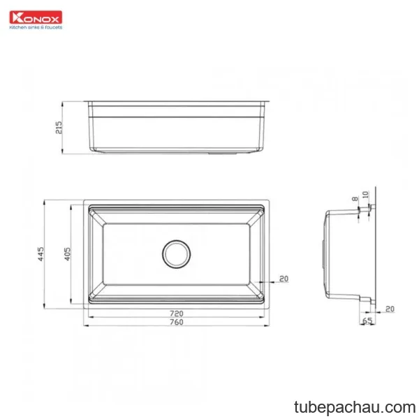 Chậu rửa bát Konox Workstation - Undermount Sink KN7644SU Dekor