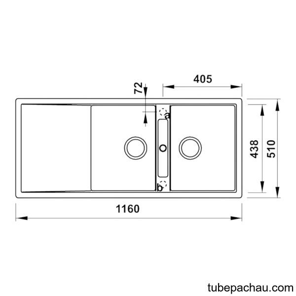 Chậu Rửa Chén Đá HS20-GKD2S80 Hafele 570.33.330