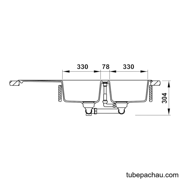 Chậu Rửa Chén Đá HS20-GKD2S80 Hafele 570.33.330