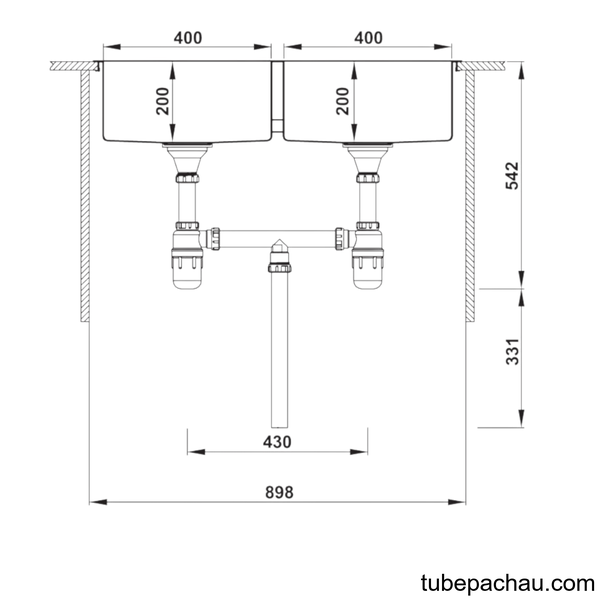 Chậu Rửa Chén Hafele HS20-SSN2S90 Hafele 567.20.537