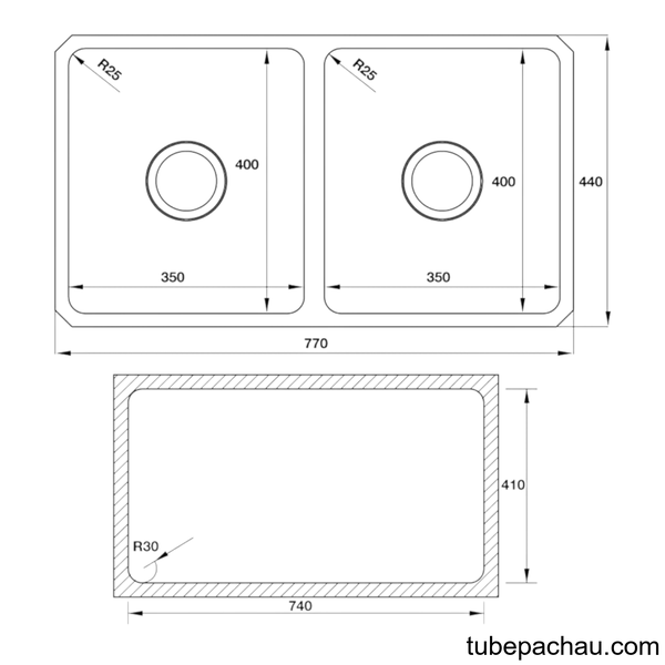 Chậu Rửa Chén HS19-SSN2S90S Hafele 567.23.020