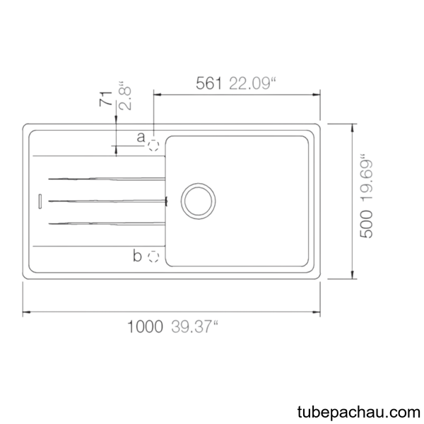 Chậu Rửa Chén HS20-GED1S60 Hafele 570.32.830