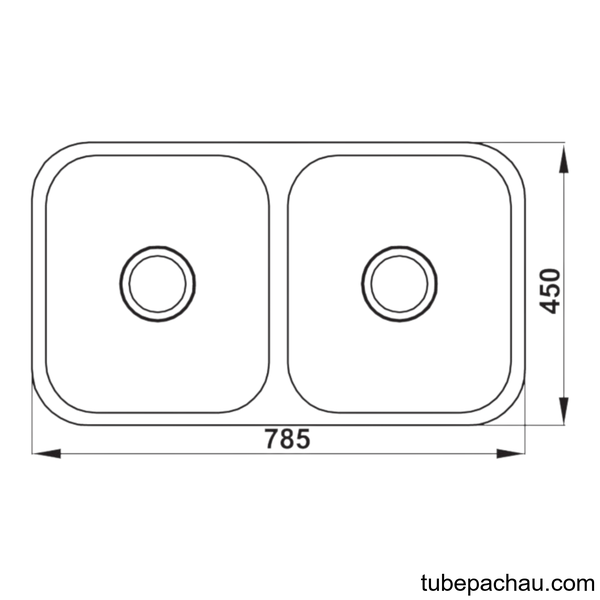 Chậu Rửa Chén HS20-SSN2R90S Hafele 567.20.506