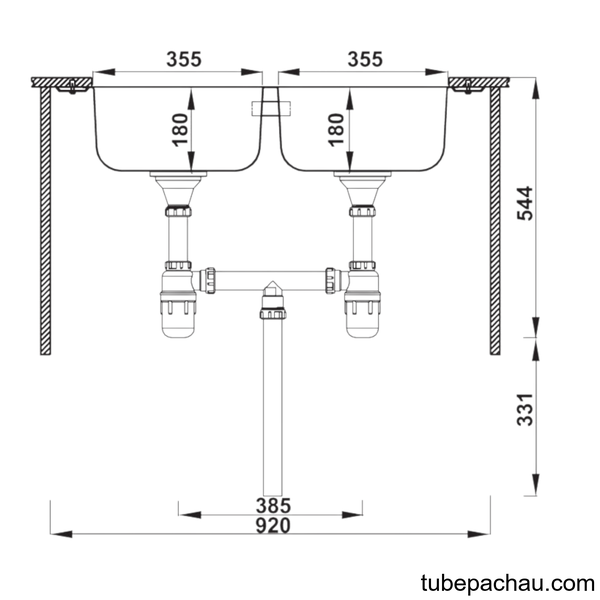 Chậu Rửa Chén HS20-SSN2R90S Hafele 567.20.506