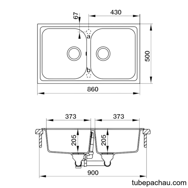 Chậu Rửa Đá HS19-GEN2R90 Hafele 570.35.580