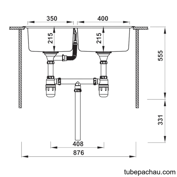 Chậu Rửa HS20-SSN2S90L Hafele 567.20.546