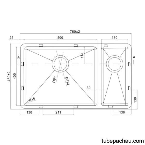 Chậu Rửa Inox HS21-SSN2S80P Hafele 567.94.080