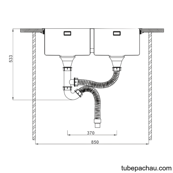 Chậu Rửa Inox HS22-SSN2S90P Hafele 567.94.000