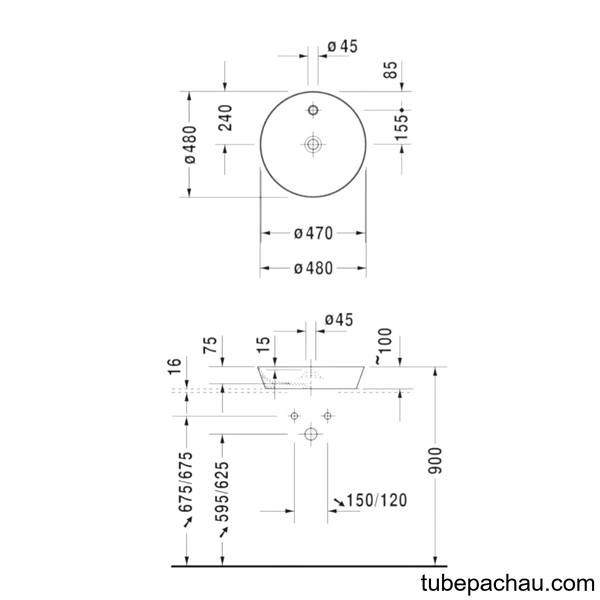 Chậu Rửa Lavabo Duravit Cape Cod 480 Hafele 588.45.240