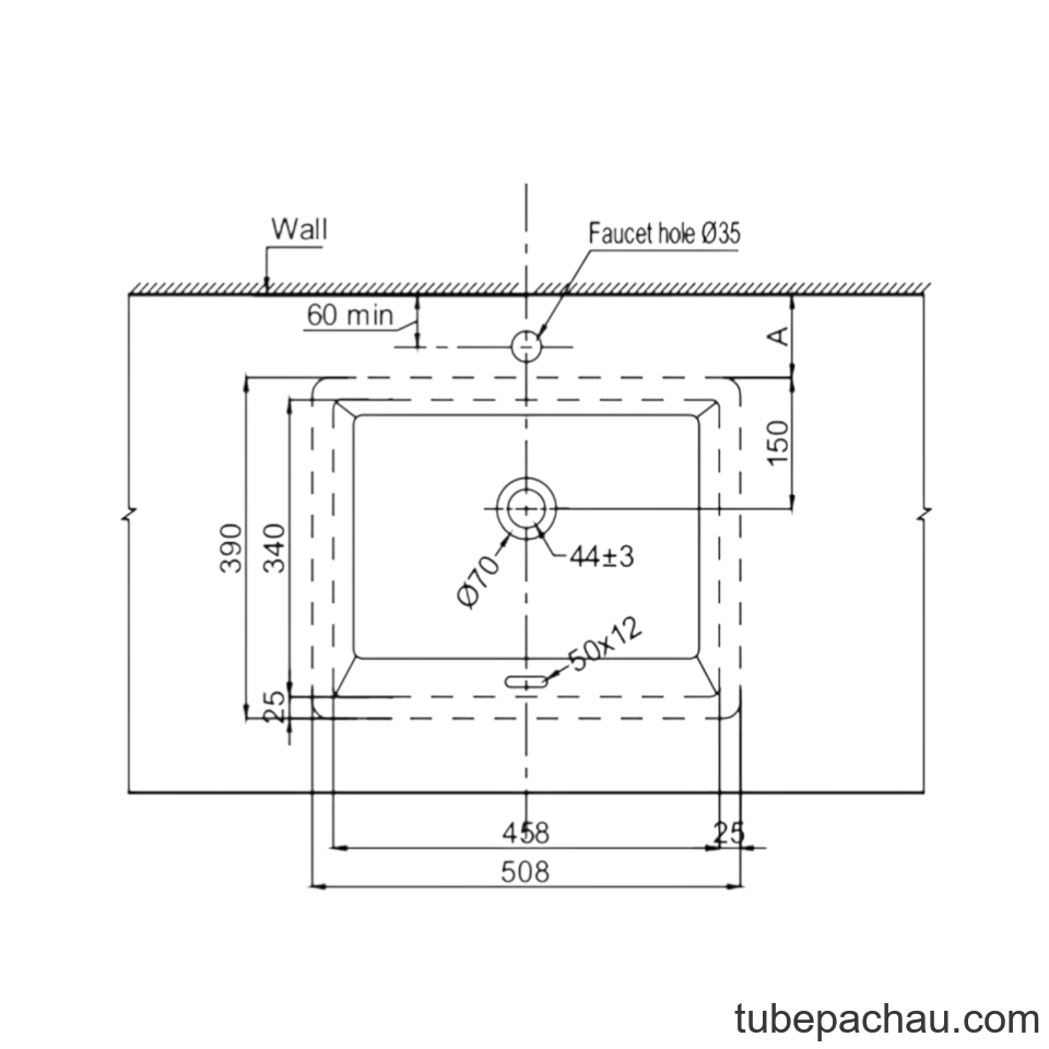 Chậu Rửa Mặt Lavabo Âm Bàn Sapporo Hafele 588.79.120