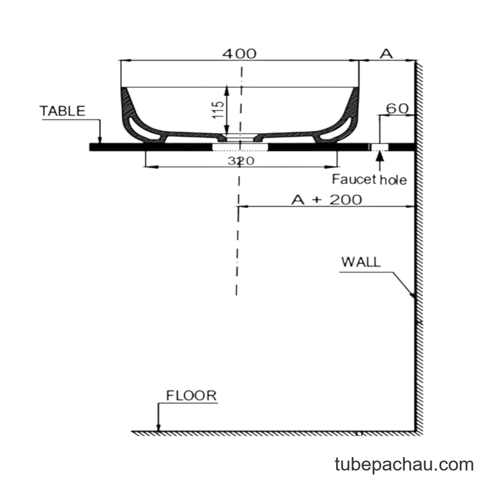 Chậu Rửa Mặt Lavabo Đặt Bàn Vigor Hafele 588.79.076
