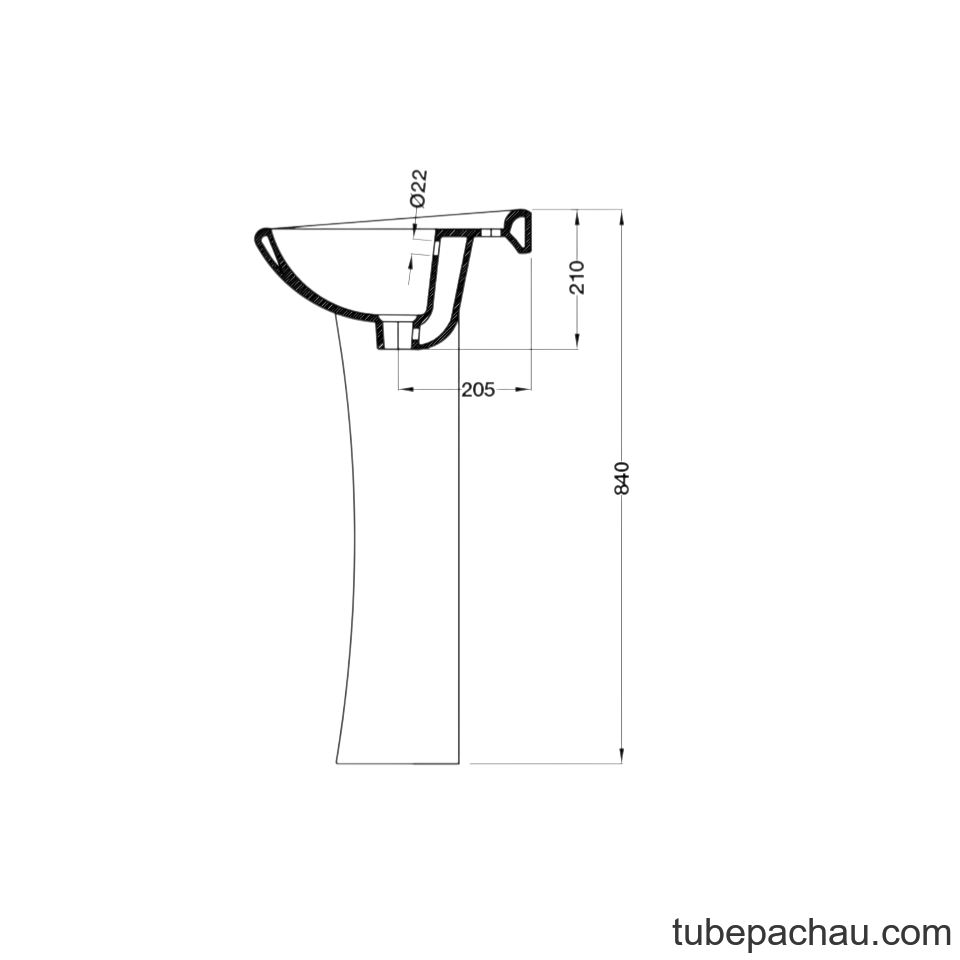 Chậu Rửa Mặt Lavabo Treo Tường Chân Dài Hafele 588.44.001
