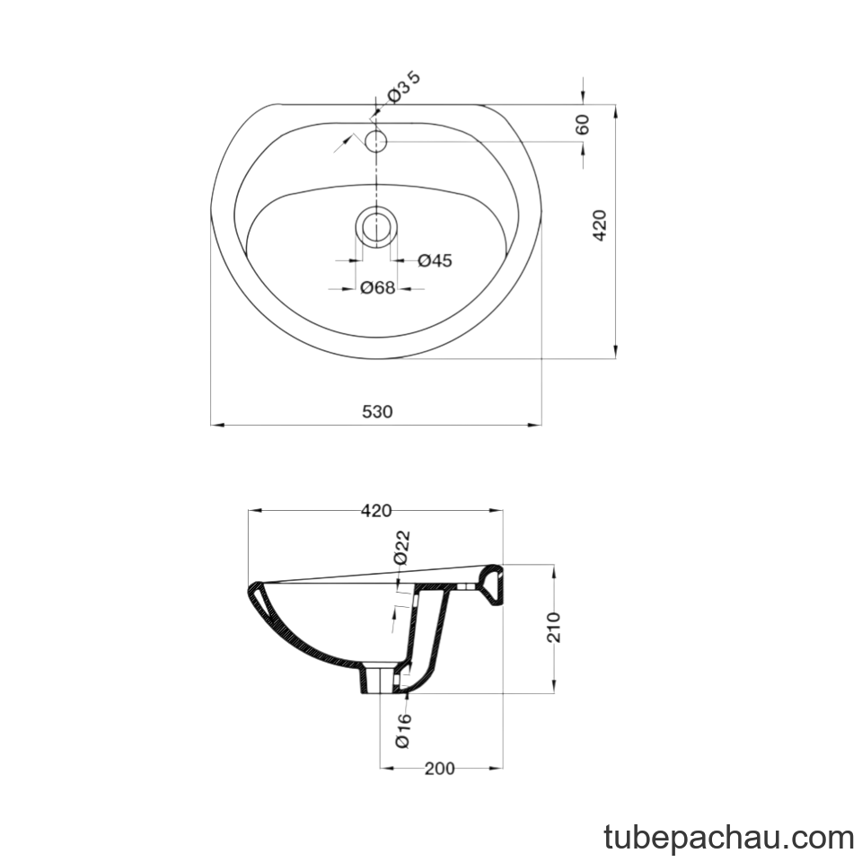 Chậu Rửa Mặt Lavabo Treo Tường Neo Eco Hafele 588.44.000