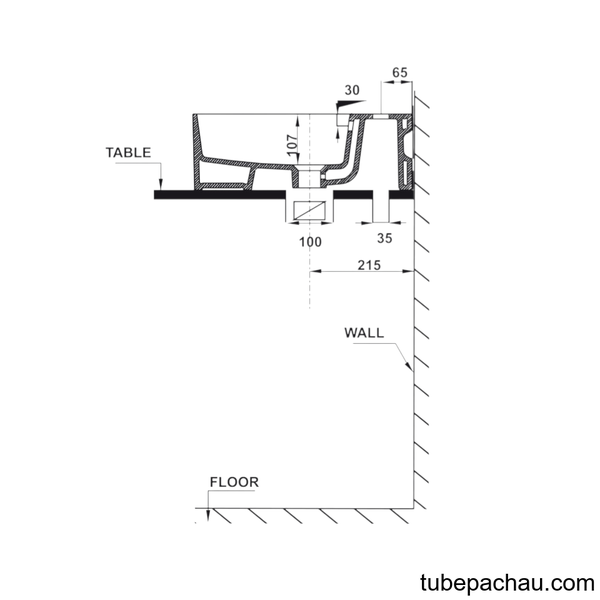 Chậu Sứ Đặt Bàn Sapporo 460 Hafele 588.79.002