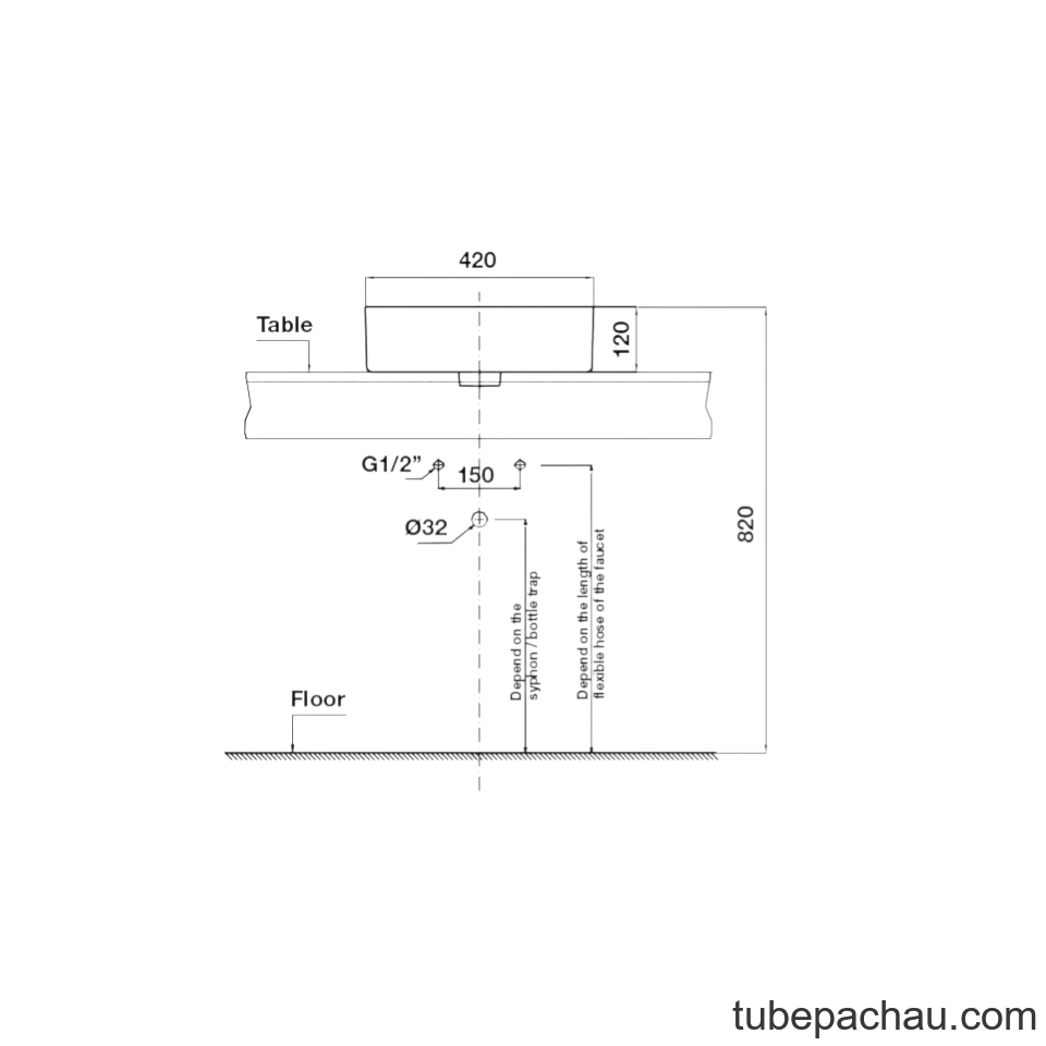 Chậu Sứ Lavabo Đặt Bàn Sapporo Hafele 588.79.072