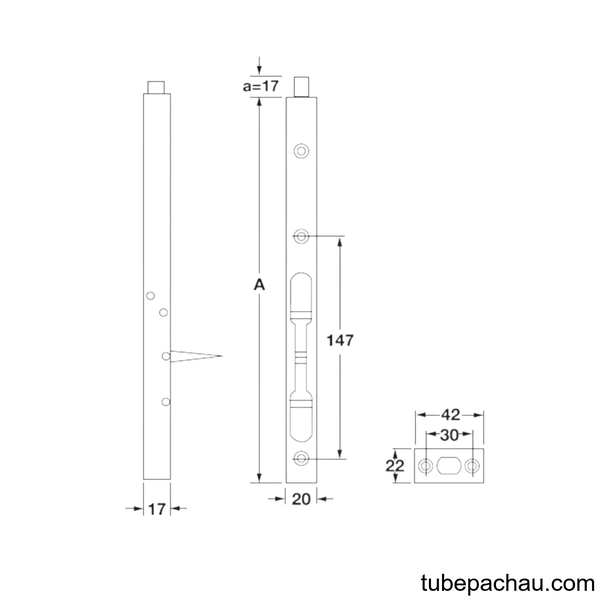Chốt Âm 300mm Hafele 911.62.683