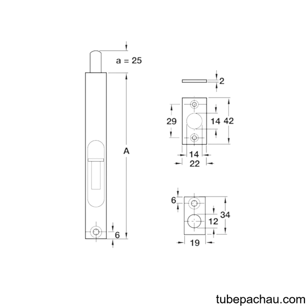 Chốt Cửa Âm 254mm Hafele 489.71.410
