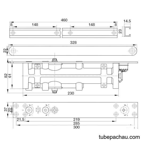 Cùi Chỏ Hơi Lắp Âm 100Kg DC406 Hafele 931.30.115