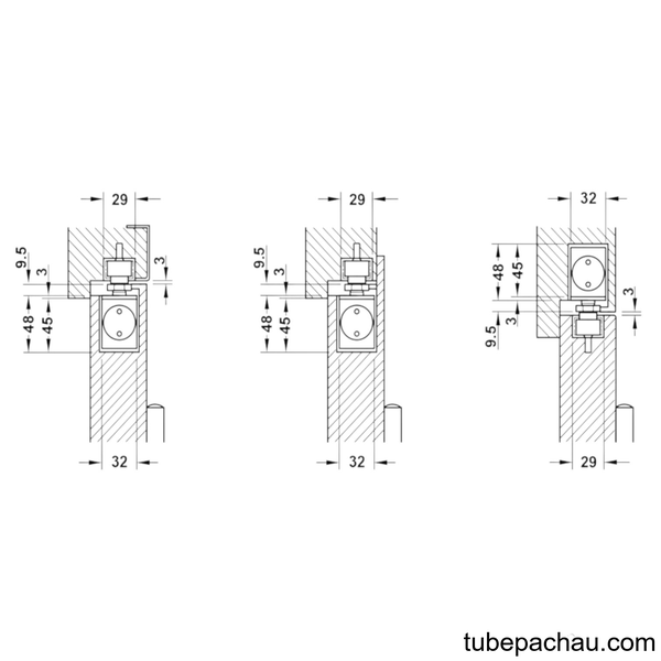 Cùi Chỏ Hơi Lắp Âm 120Kg DCL33N Hafele 931.84.198