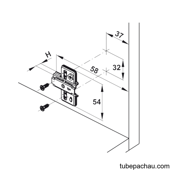 Đế Bản Lề Mettalamat Neo Chữ Thập Hafele 334.90.021